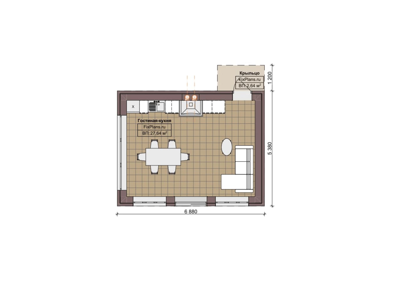 Планировка Одноэтажный дом F-7685